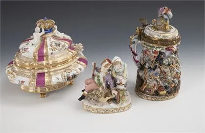 Kufel do piwa Capodimonte, pudełko i para dzieci