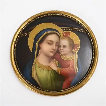 Porzellanbild: Maria mit Kind