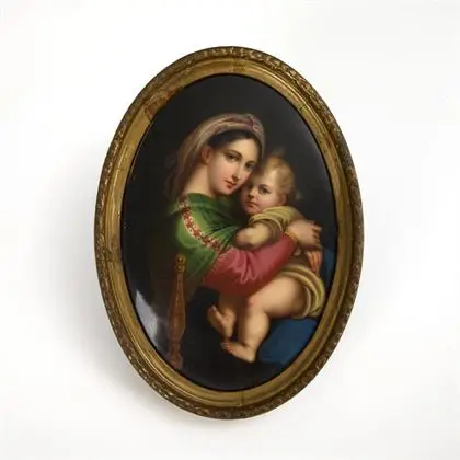 Kleines Porzellangemälde: Madonna della sedia