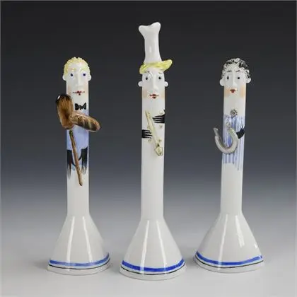 3 figuren: slageres, kok en bakker. Meissen