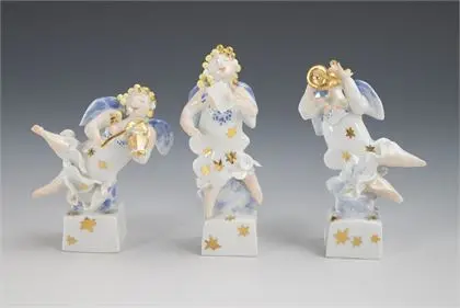 3 miniaturní andělé. Meissen
