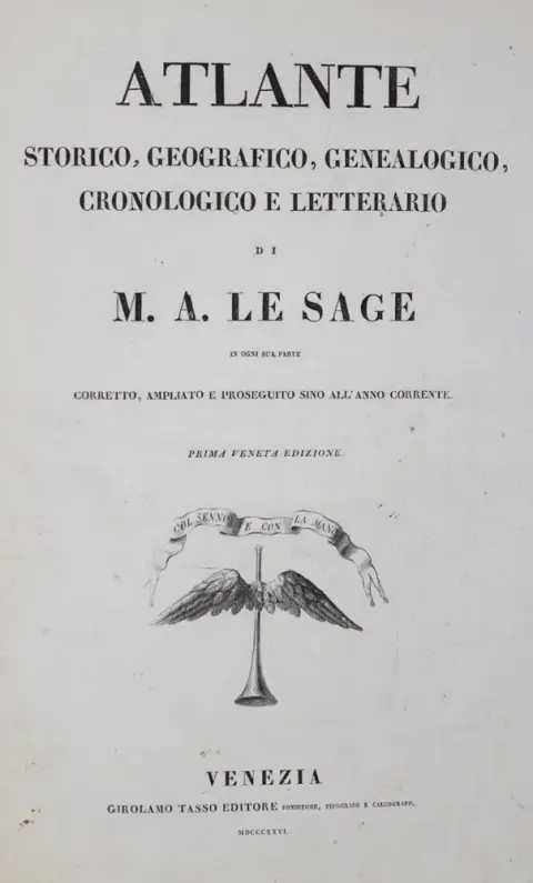 Le Sage,E.de. – Atlante storico, geografico, genealogico, cronologico e letterario