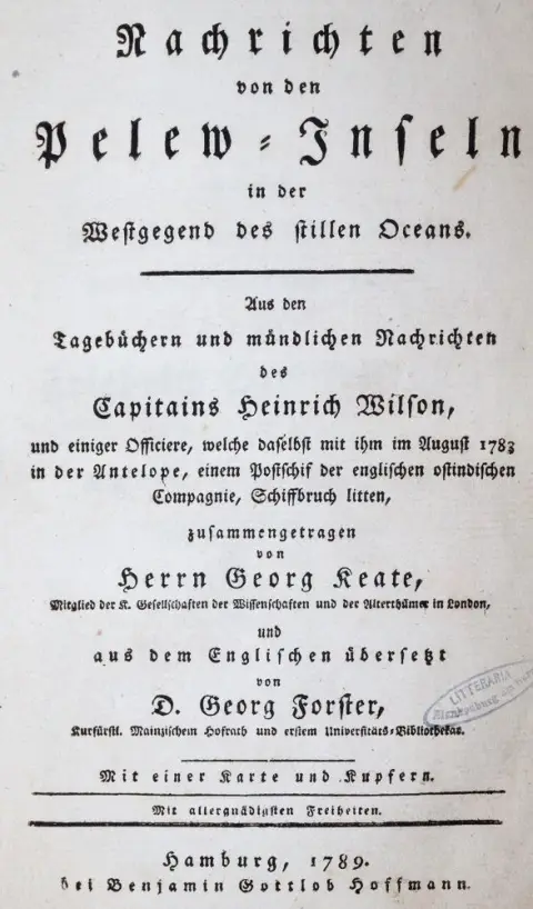 Keate,G. – Nachrichten von den Pelew-Inseln in der Westgegend des stillen Oceans