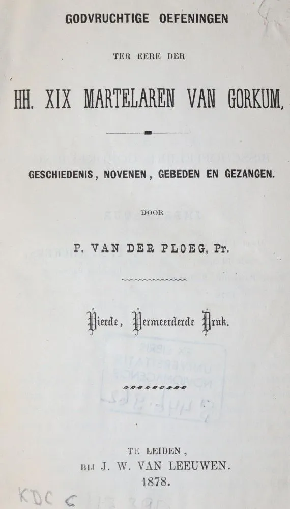 Ploeg, P.v.d. – Godvruchtige Oefeningen ter eere der HH