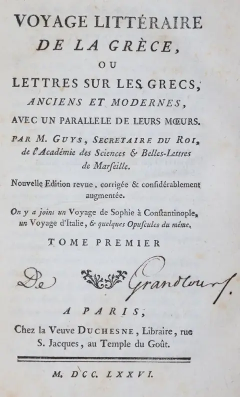 Guys,(P.A.). – Voyage litteraire de la Grece, ou lettres sur les Grecs; anciens et modernes, avec une parallele de leurs moer