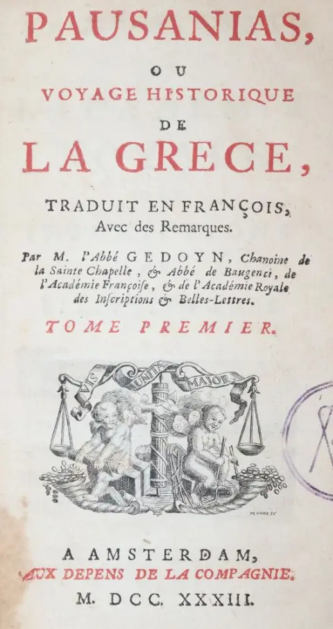 Pausanias, – ou voyage historique de la Grece,..