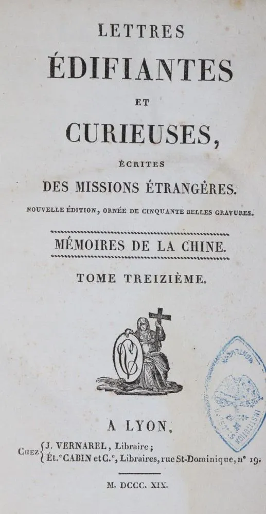 Lettres edifiantes – et curieuses, ecrites des missions etrangeres