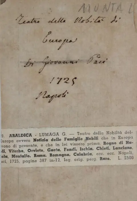 (Lumaga,G. – Teatro della nobilta dell'Europa, ovvero notizia delle famiglia nobili, che in Europa vivono