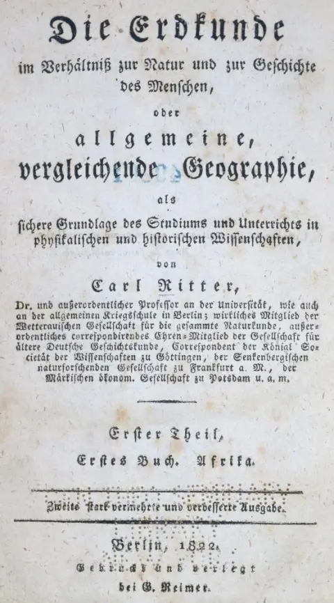 Ritter,C. – Geografia w stosunku do natury i historii człowieka, czyli ogólna geografia porównawcza