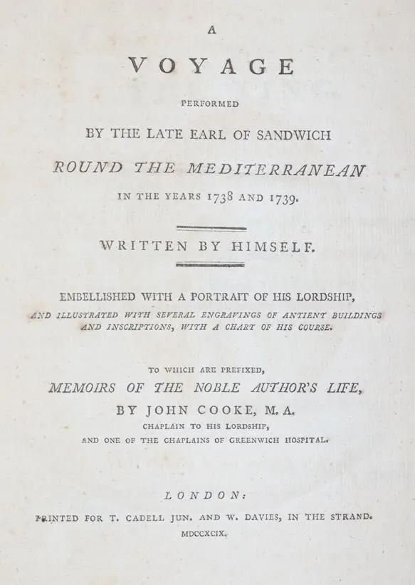 Sandwich,J.M.of. – A voyage round the Mediterranean in the years 1738 and 1739