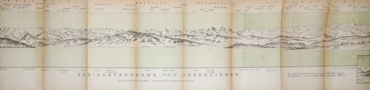 Steudel,A. – Gebirgspanorama von Überlingen, aufgenommen 1875
