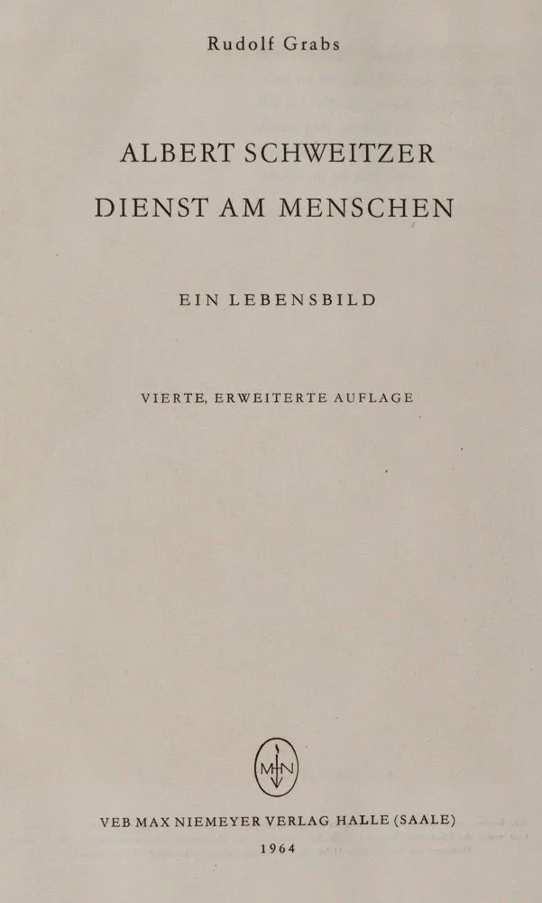Schweitzer, Albert – (1875 - 1965)