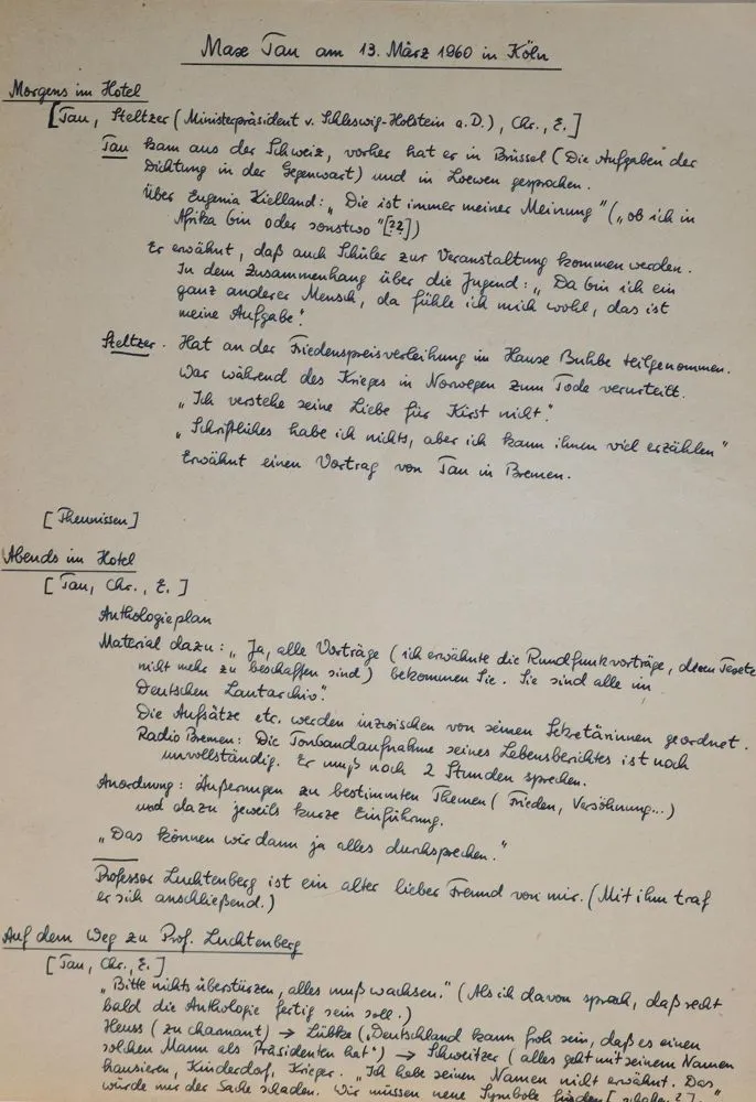 Tau, Max, – deutsch-norwegischer Schriftsteller, Lektor u