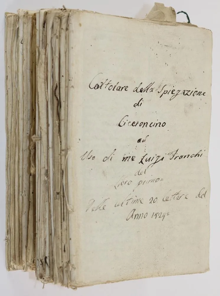 Notes de cours. – Sur une page de garde, le nom Luizi Franchi est noté