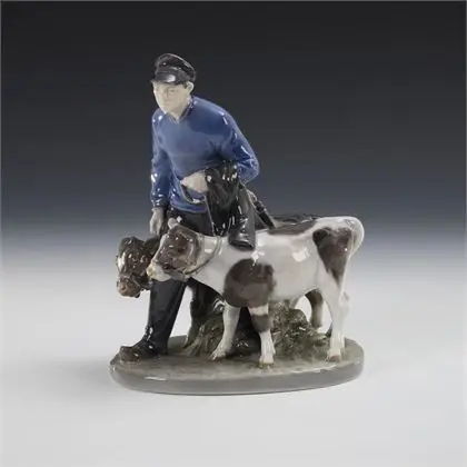 Boer met kalfjes. Royal Copenhagen
