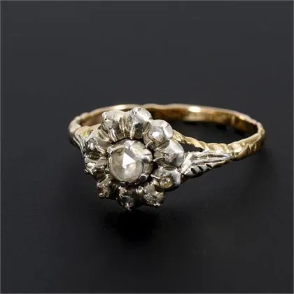 Historicising ring with rose-cut diamonds from the Netherlands
