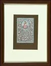 Image de pointe, 19e s. – Papier, décorations florales finement découpées avec aquarelle "Mère de Dieu", 17 x 11,5 cm, R