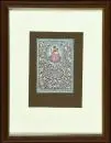 Image de pointe, 19e s. – Papier, décorations florales finement découpées avec aquarelle "Mère de Dieu", 17 x 11,5 cm, R