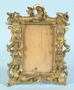 Picture frame – wood, gilded, richly carved decor with rocailles and flowers, rebate 17.5 x 11 cm, overall 27 x 20.5 cm, 19th c.