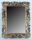 Miroir – bois, finition bronze, riche décor d'acanthe sculpté et ajouré, 73 x 58 cm, cadre probablement 19e s.,…