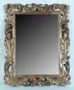 Miroir – bois, finition bronze, riche décor d'acanthe sculpté et ajouré, 73 x 58 cm, cadre probablement 19e s.,…
