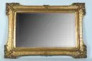 Miroir – bois/masse moulée, finition bronze, cadre galbé avec coins décorés, verre à facettes, 106…