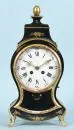 Table clock - Neuchâtel pendulum – curved wooden case, ebonized and gilded (rubbed), glazed enamel dial, marked "Hofmehl-Steiger…