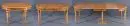 Table extensible – bois dur, 4 pieds tournés, plateau ovale profilé, 74 x 120 x 88 cm, 3 rallonges de 45 cm chacune