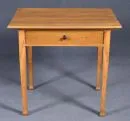 Table d'appoint – merisier, 4 hauts pieds coniques, 1 tiroir, 81 x 90 x 69 cm, 19e s.