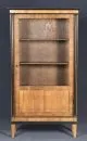 Display cabinet – Walnut, partly ebonized, 4 conical feet, door and sides with 2/3 glazing, side turned columns, 167 x 90 …