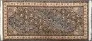 Ingelas, Herati, 90 x 185 cm – ancien, laine, fond bleu, à motifs multicolores, bordure principale fond clair