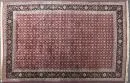 Kork-Mahi-Tabriz rug, Persia, 204 x 302 cm – wool, very fine weave, red ground, all-over pattern of stylised motifs, dark blue main border, slightly soiled