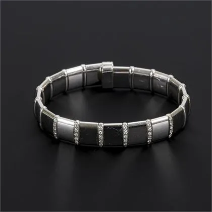 Bracelet avec barrettes serties de diamants