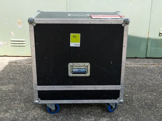 Transport case empty black on 4 wheels with butterfly latches