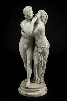 Grote beeldengroep Amor en Psyche