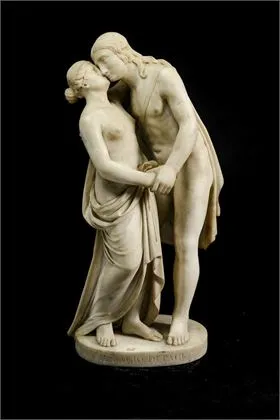 BETTI, G. Grote witte marmergroep "De Kus van de Vrede"