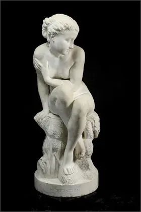 Groot marmeren beeldhouwwerk - "Hesitation"