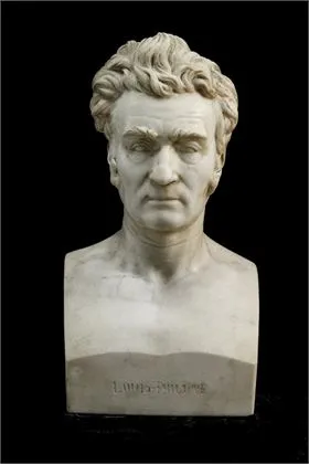 BARRE, Jean-Auguste (1811 Paris - 1896 ibid.). Grand buste en marbre blanc "Louis-Philippe"