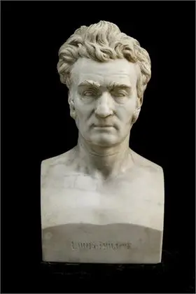 BARRE, Jean-Auguste (1811 Paris - 1896 ibid.). Grand buste en marbre blanc "Louis-Philippe"