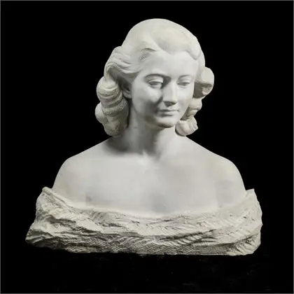 FALTERMEIER, Heinrich (1909 Munich - 1999 Piesenkam). Grand buste en marbre blanc d'une jeune femme