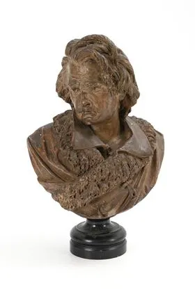CARRIER-BELLEUSE, Albert-Ernest (1824 Anizy-le-Château -1887 Sèvres). Tête portrait du compositeur Ludwig van Beethoven