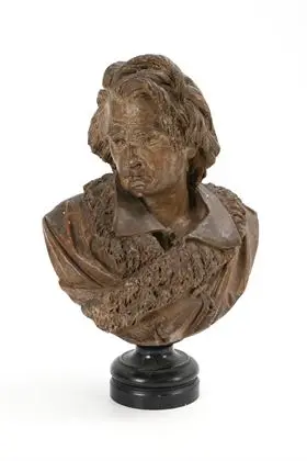 CARRIER-BELLEUSE, Albert-Ernest (1824 Anizy-le-Château -1887 Sèvres). Portrétní hlava skladatele Ludwiga van Beethovena
