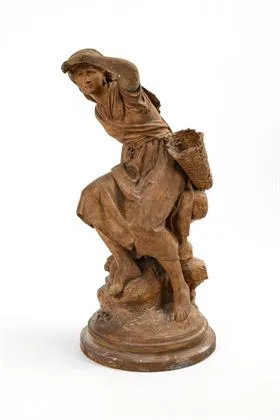 MOREAU, Mathurin (1822 Dijon - 1912 Parijs). Kijkende op sokkel