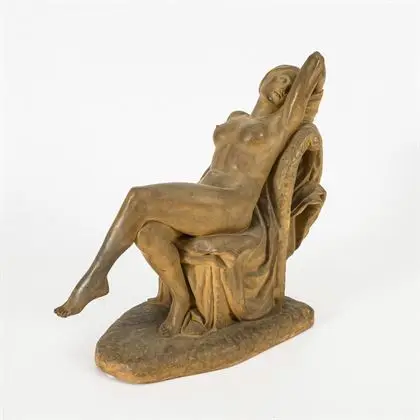 RICARD, R. H. Nu féminin assis