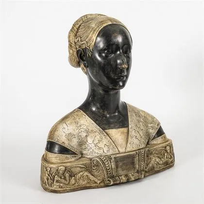 LAURANA, Francesco - naar. Polychrome damebuste