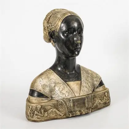 LAURANA, Francesco - d'après. Buste de dame polychrome