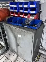 1 metal tool cabinet with various tools