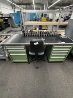 1 workbench with vise and swivel chair