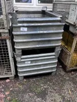 2 steel containers, galvanized