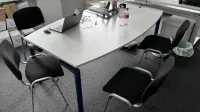 1 meeting table with 4 visitor chairs - pickup after approval -